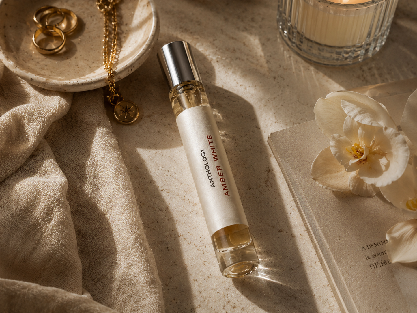 Amber White Roll-On Perfume Oil for Women